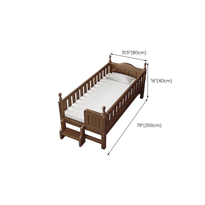 Traditional Convertible Crib Medium Wood Nursery Bed with Guardrail