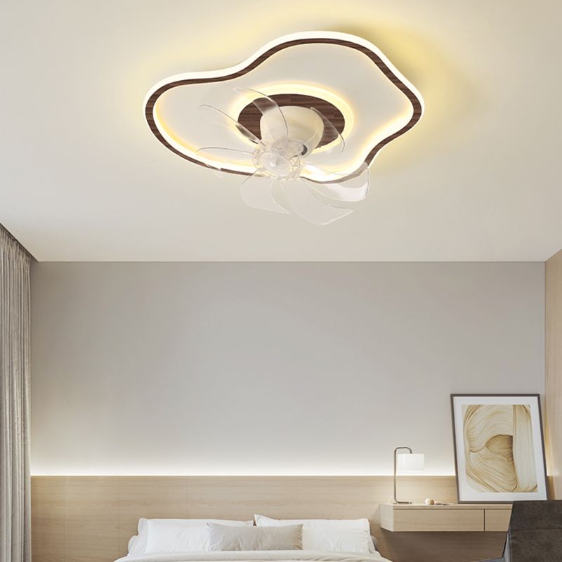 Simple Ceiling Fan Light LED Ceiling Mount Lamp with Acrylic Shade for Bedroom