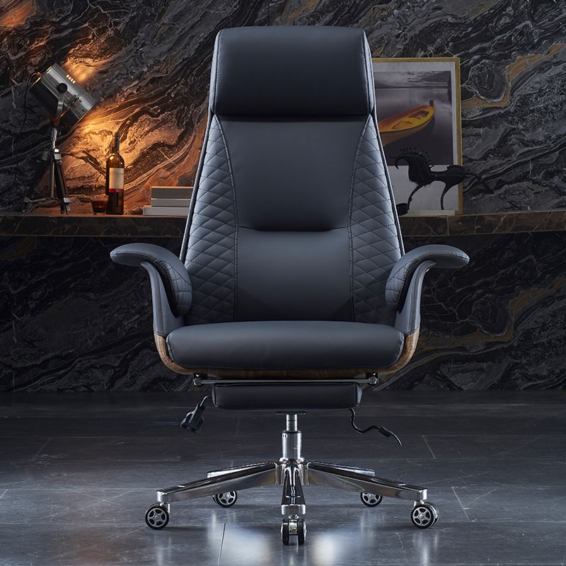 High Back Executive Swivel Office Chair Chrome Metal Frame Modern Ergonomic Task Chair