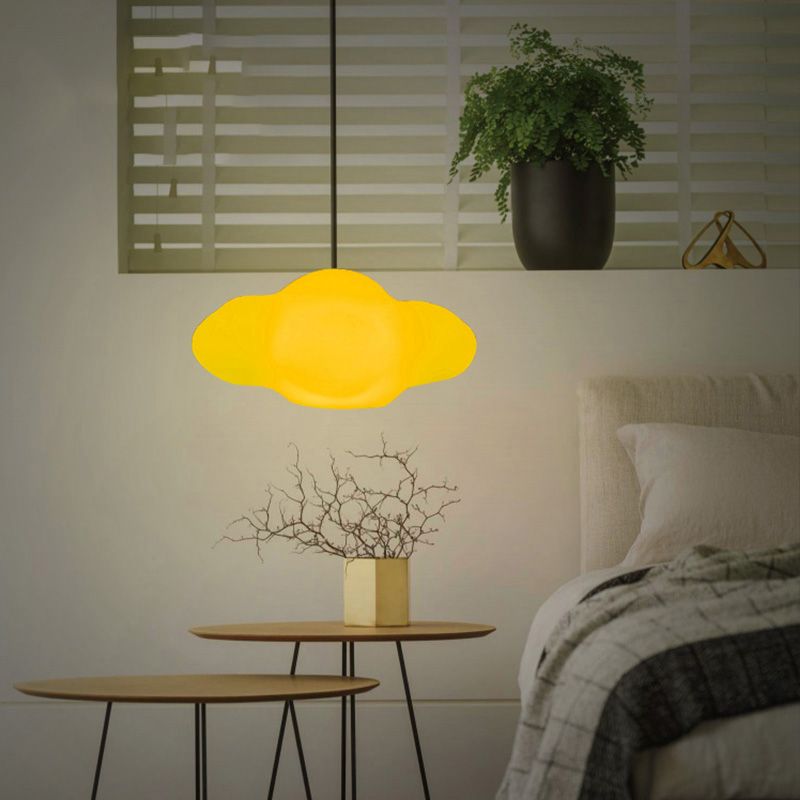 White Cloud Hanging Light Modern PE 1 Light White Pendant Light in Warm/White for Bedroom