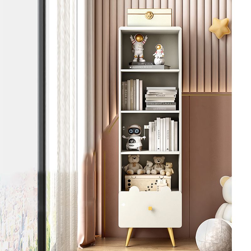 Glam Closed Back Book Shelf Engineered Wood Bookcase with Drawer