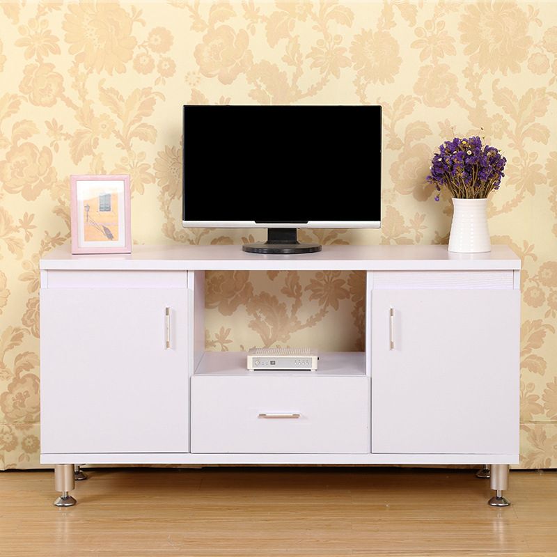 Scandinavian Style Wood TV Stand Open Storage TV Console with Shelves