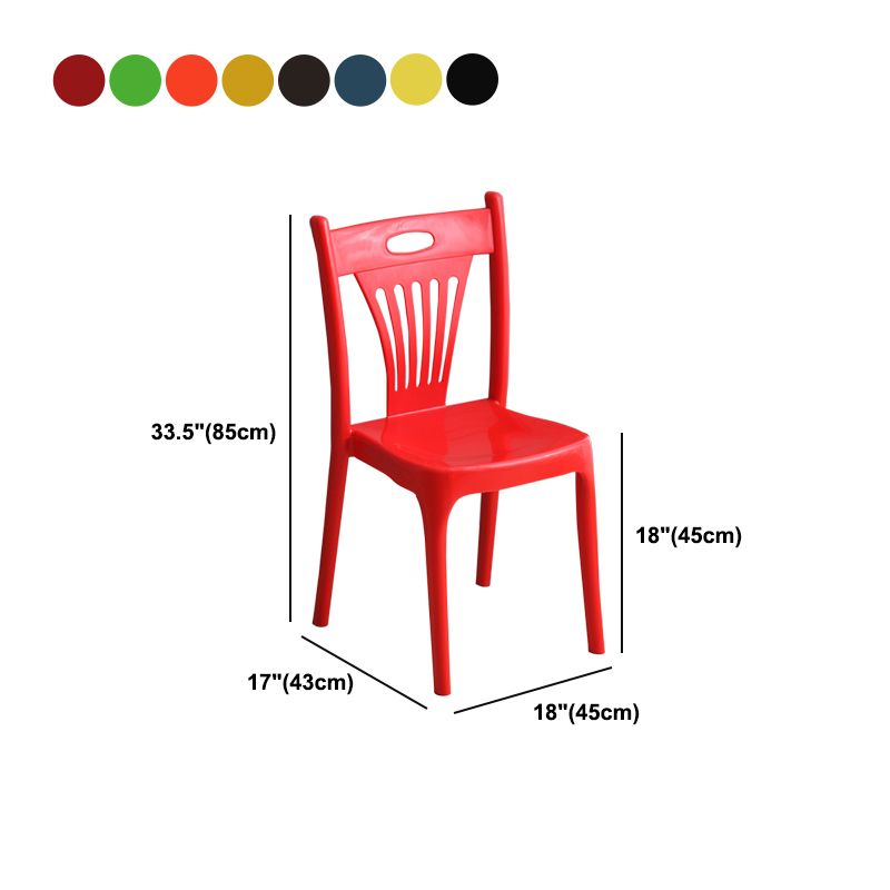 Nordic Style Chairs Dining Armless Chairs for Kitchen with Plastic Legs