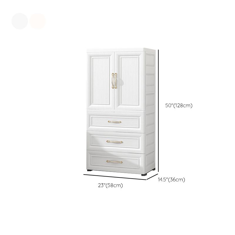 Contemporary Bedroom Armoire with Garment Rod Plastic Armoire Cabinet