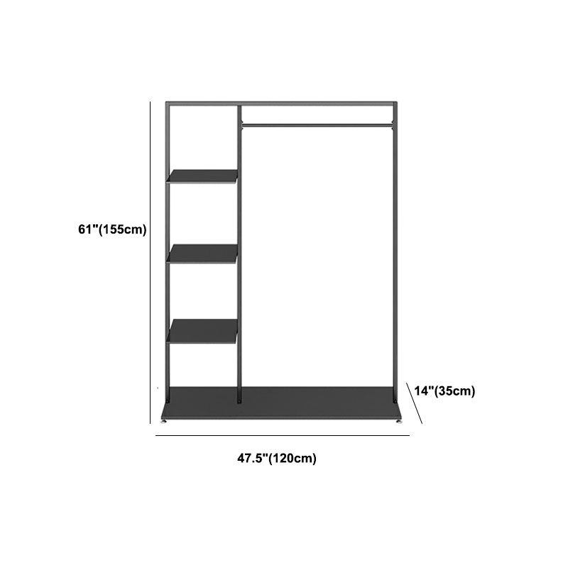 Contemporary Hall Stand with Clothes Rail Storage Shelves Coat Hanger