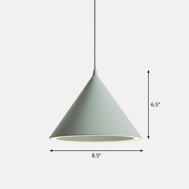 Aluminum Conic Pendant Light Nordic Style LED Hanging Ceiling Light for Dining Room