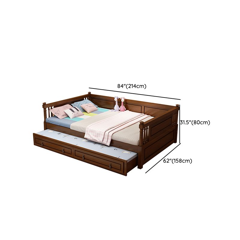 Contemporary Solid Wood Baby Crib with Guardrails Nursery Bed