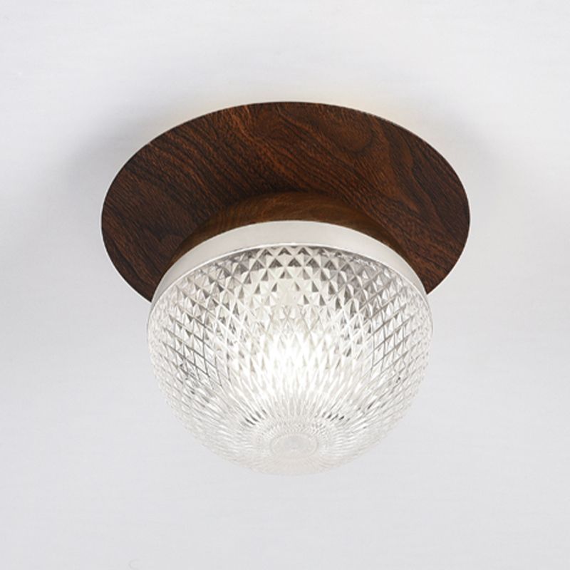 Modern Simple Ceiling Lamp Ball Shape Wood Grain Ceiling Light for Bedroom