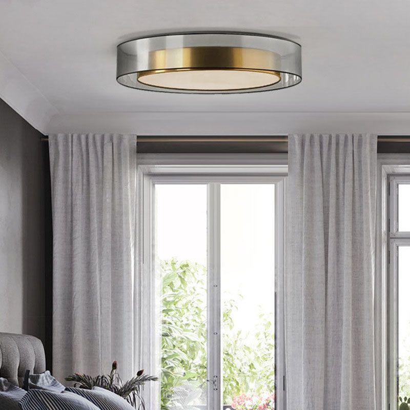 Modern Luxury LED Ceiling Fixture Acrylic Circular Flush Mount for Living Room