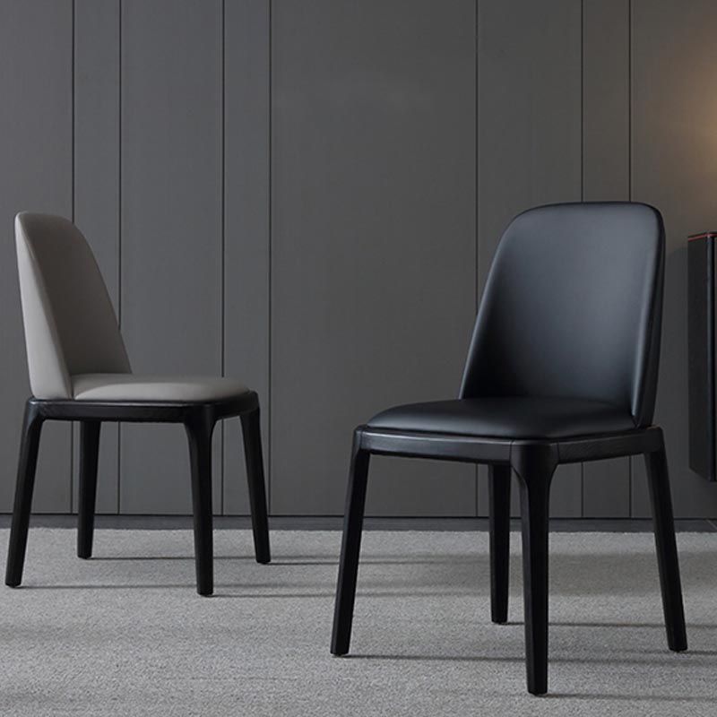 Contemporary Armless Dining Chairs Wood Parsons Furniture in Matte Finish