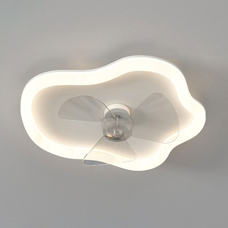 Cloud Shape 1 - Light Fan Mounted Fixture White Iron and Acrylic Ceiling Fan