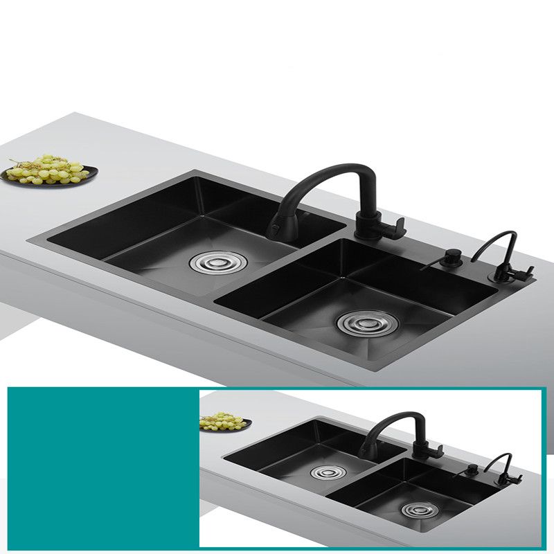 Contemporary Kitchen Sink Stainless Steel 3 Holes Drop-In Kitchen Sink