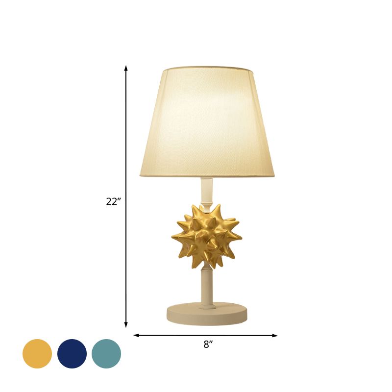 Harz Seeigel Nachttisch Lampe Cartoon Einer Glühbirnenhimmelblau/Gold/dunkelblaues Nachttisch Licht mit Laufstoffschatten für Bett am Bett