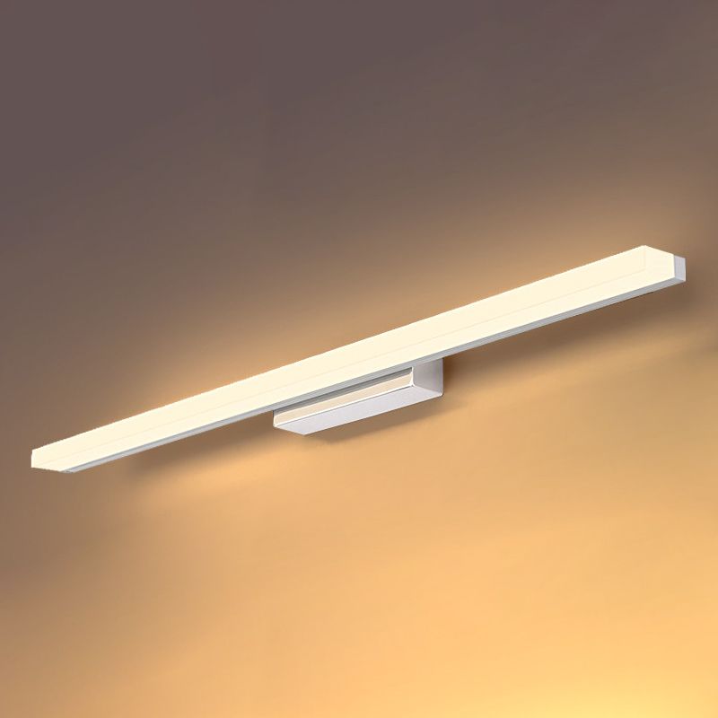 Luz de tocador de forma lineal Luz de metal moderno 1 luz de espejo LED de luz para baño en plata