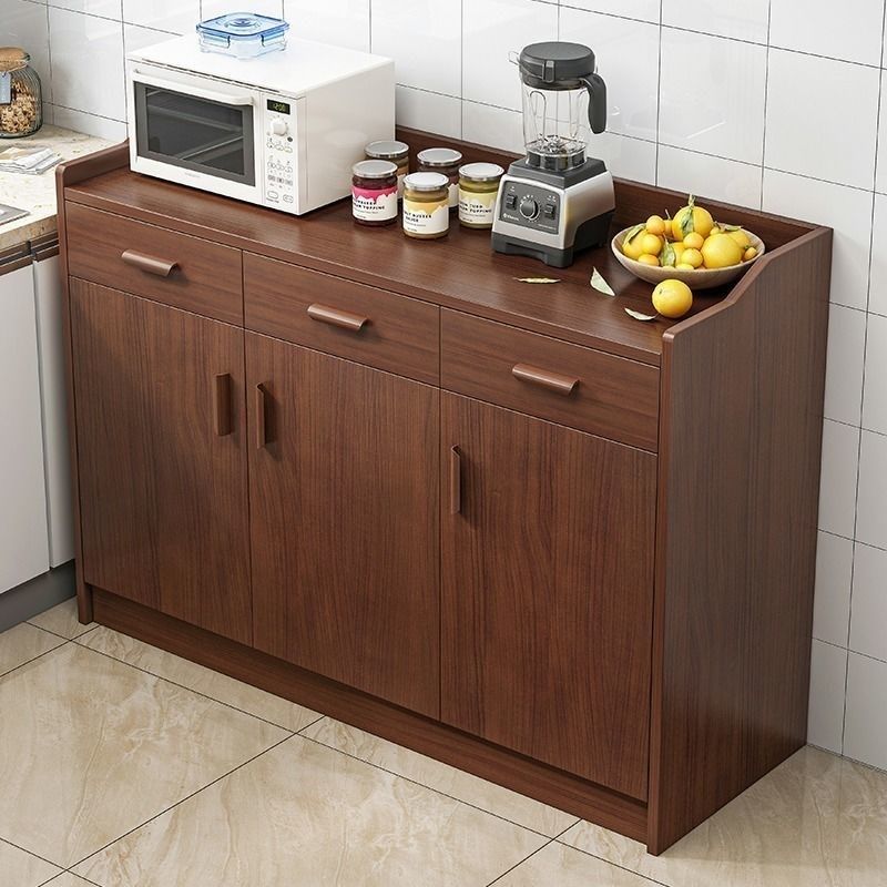 Artificial Wood Kitchen Sideboard Cabinet Modern Credenza with Drawers and Storage