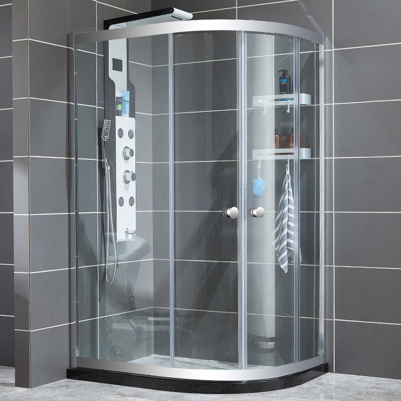 Home Double Sliding Shower Enclosure Corner Round Shower Enclosure