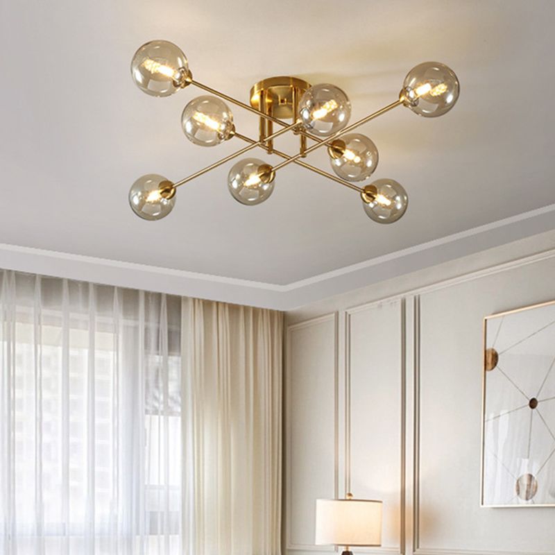 Spherical Ceiling Mount Chandelier Modern Glass Ceiling Light