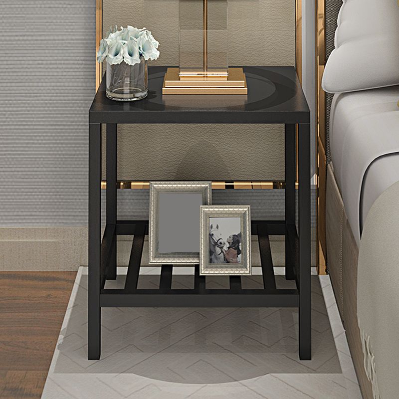 Lower Shelf Night Table Modern Metal Bedside Cabinet for Bedroom