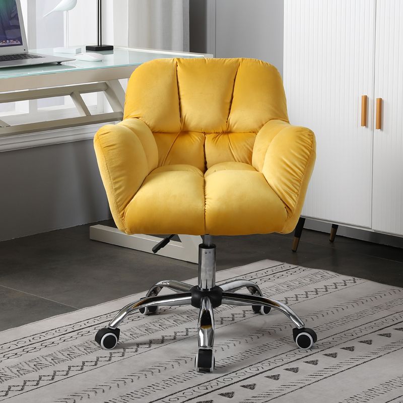 Contemporary Office Chair Armless Desk Chair with Wheels for Office