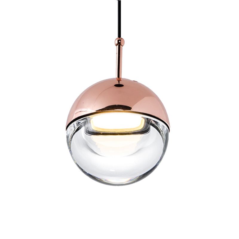 Luxury Globe Shade Pendant Light, Simple Acrylic Pendant Lighting in Gold for Bedroom