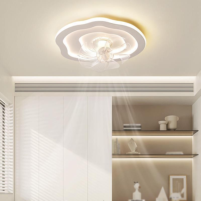 7-Blade Ceiling Fan Metallic Modernism LED Fan with Light for Hallway