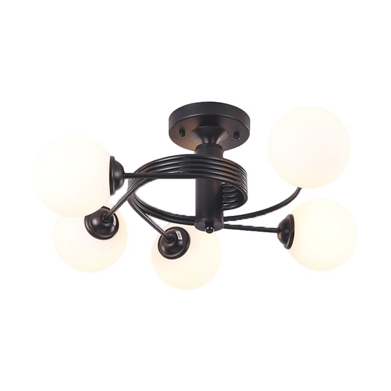 3/5-Light Black/Golden Modern Flush Mount Lighting LED Ceiling Light for Bedroom