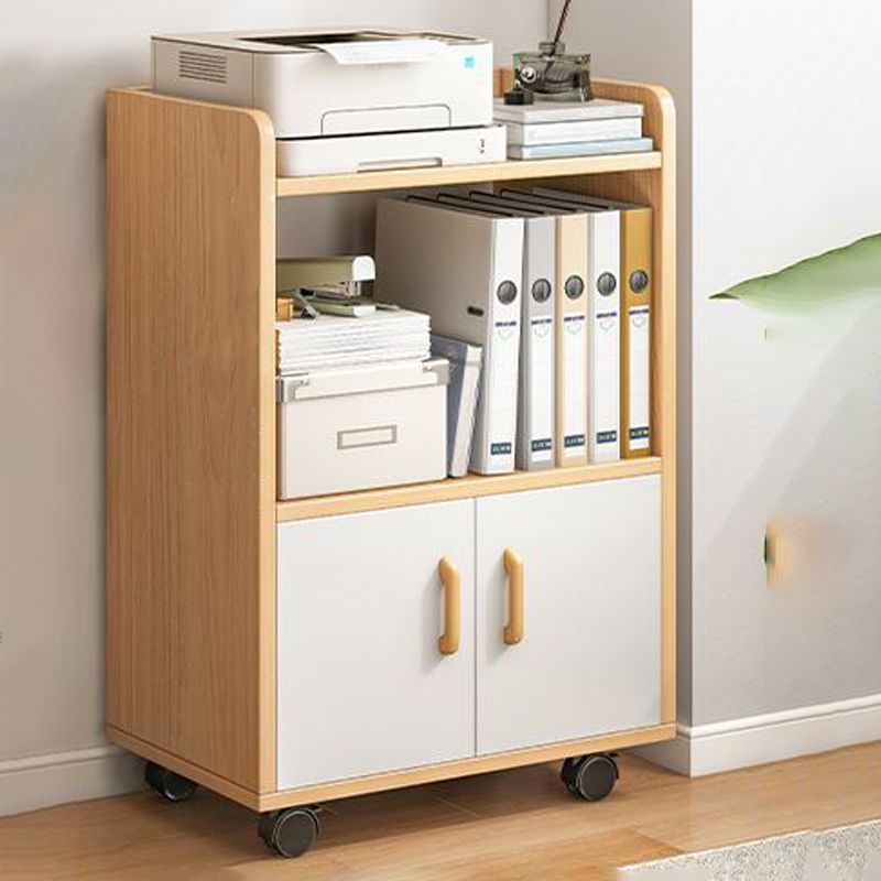 Modern Cabinet Wood Drawers Storage Shelves Filing Cabinet with Wheels