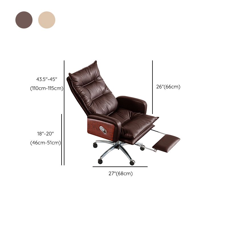 Modern Desk Chair Leather Office Chair High-Back Chair with Wheels