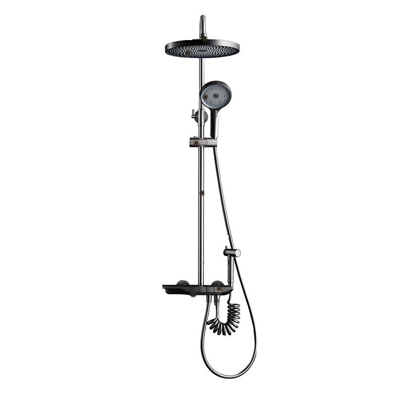 Modern Thermostatic Shower Combo Slide Bar Valve Included Shower System