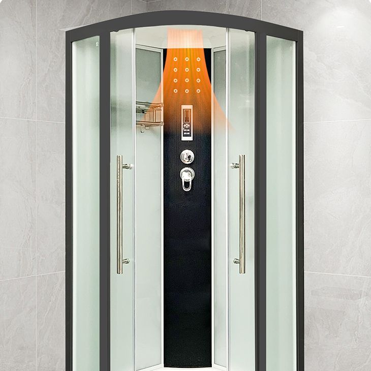 Framed Black Shower Enclosure Clear Easy Clean Glass Rounded Shower Enclosure