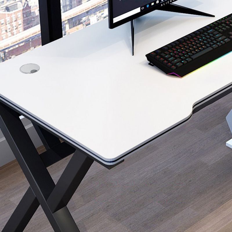 Industrial Computer Desk Sled Cable Management Office Desk with Metal Legs