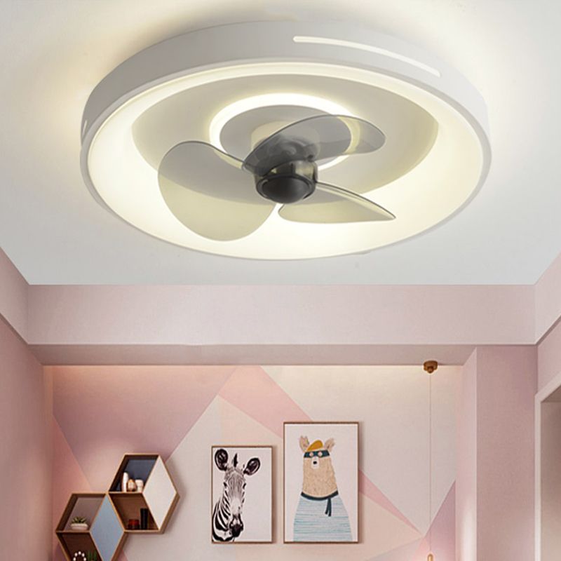 Metal LED Ceiling Fan Lamp Simplicity Style Ceiling Mounted Light