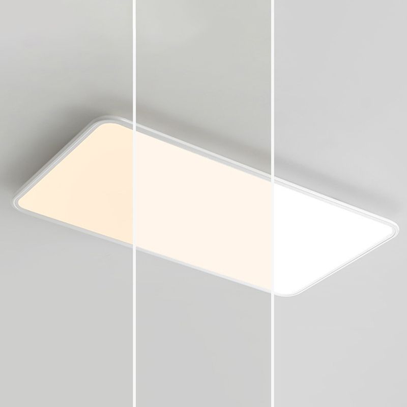 LED Modern Metal Flush Mount Rectangle Shape Ceiling Light with Acrylic Shade