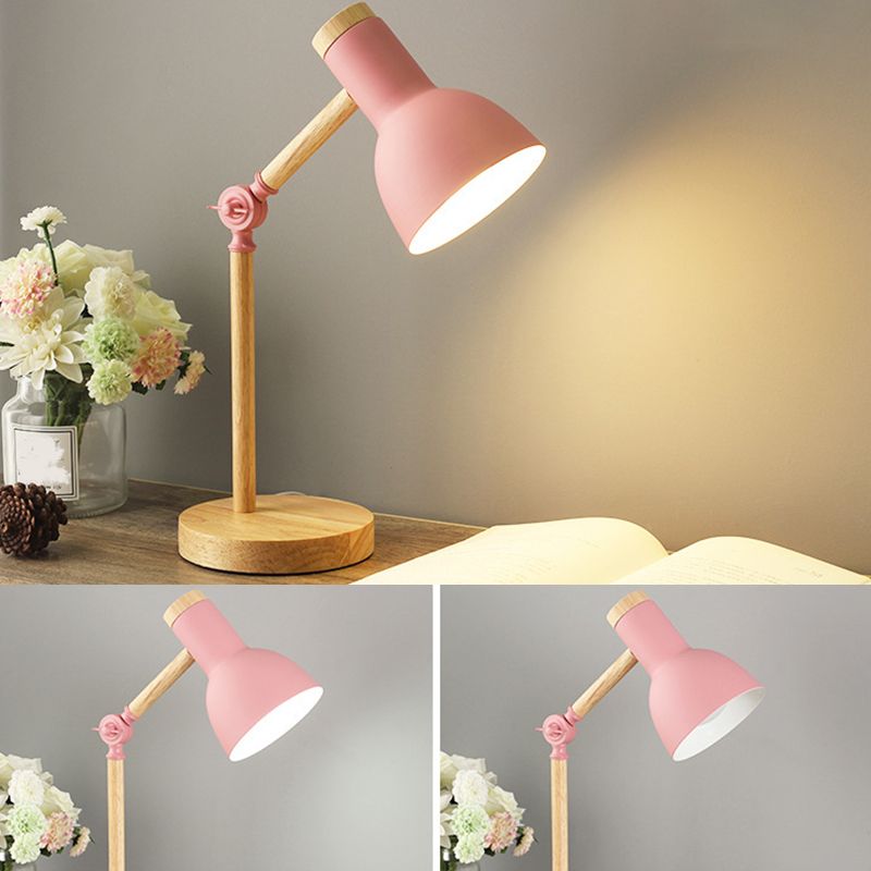 Torchlight Shade Study Light Macaron Metall 1 Kopf Schlafzimmer Nachttischlampe mit einstellbarer Gelenke