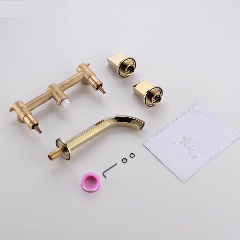 Light Luxury Wall Mounted Bathroom Faucet Double Handles Vessel Faucet