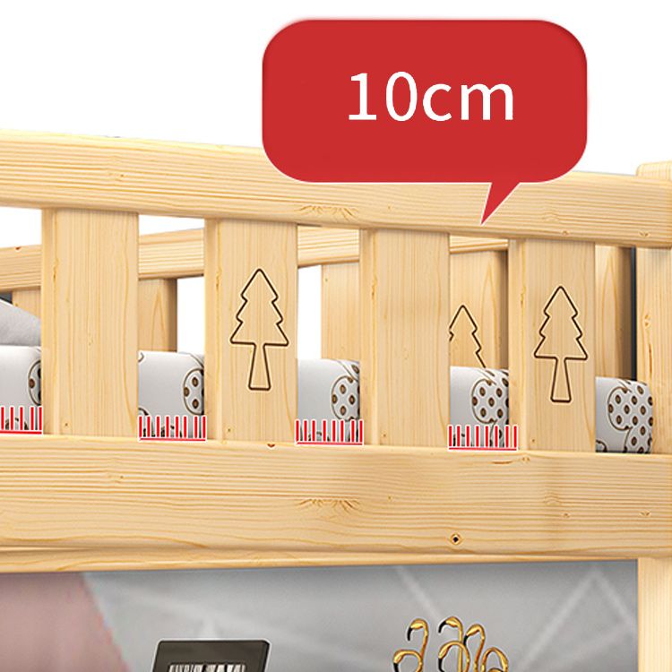 Gender Neutral Solid Wood Loft Bed Scandinavian Kids Bed with Mattress