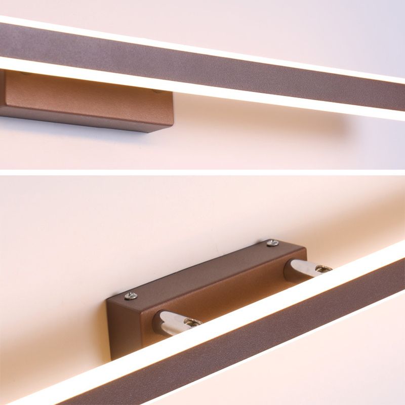 Moderner Spiegelschrank Badezimmer Wandleuchten brauner Metall Linear Schatten LED Umgebungswaschtisch Beleuchtung