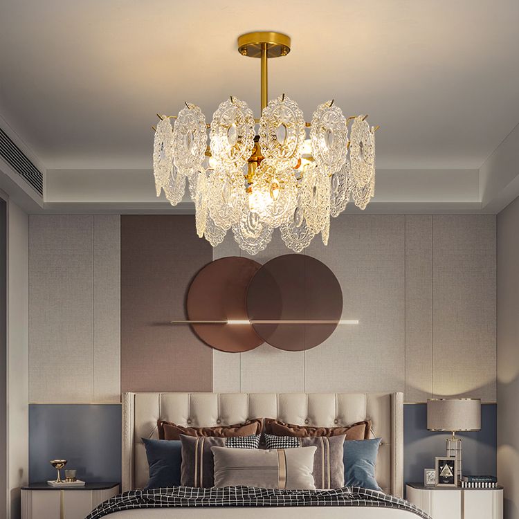 Contemporary Glass Chandelier Light Simple Pendant Lighting Fixtures for Sitting Room