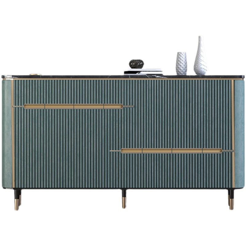 Stone Credenza Modern and Contemporary Buffet Server with Cabinets