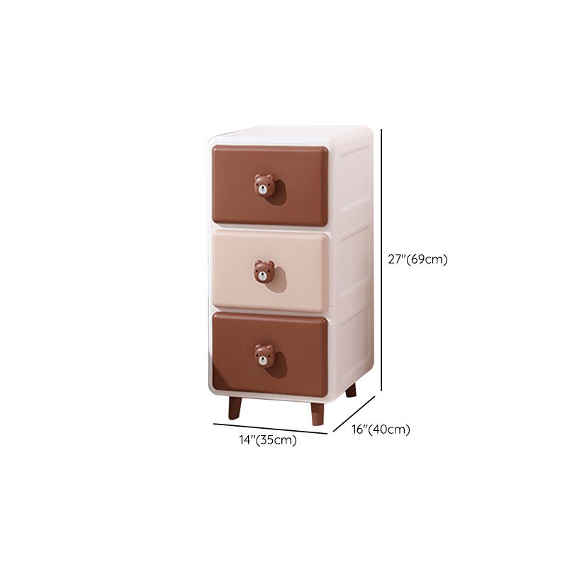 Vertical Kids Nightstand Contemporary Plastic Nursery Dresser for Room