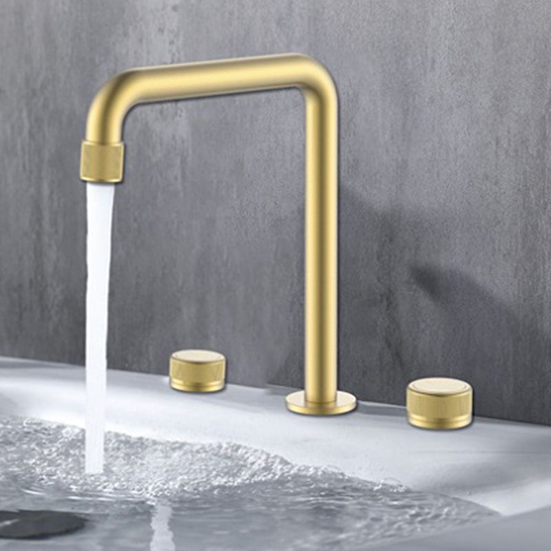 Light Widespread Bathroom Faucet Luxury Knob Handle Circular Faucet