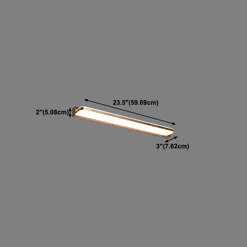 Lineaire moderne ijdelheid licht metaal metalen led spiegel licht voor badkamer in zilver