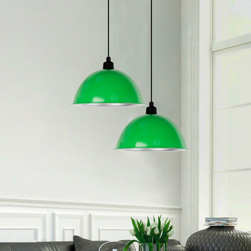 Single-Bulb Bowl Shaped Hanging Light Loft Metallic Suspension Pendant for Dining Room