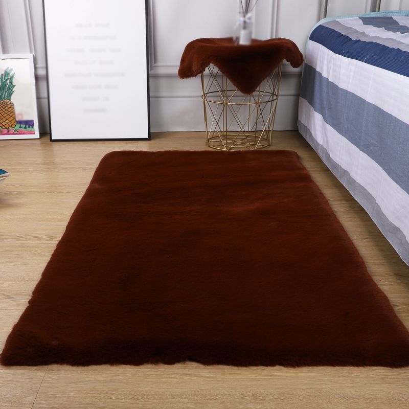 Alfombra de sala de estar elegante alfombra de área de poliéster de color sólido