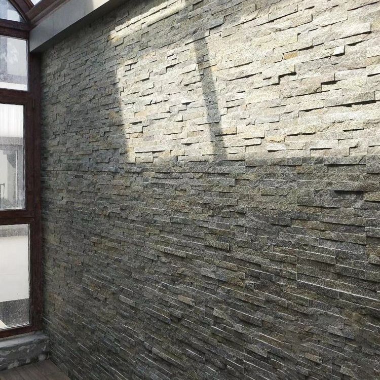 Rectangle Engineered Stone Tile Fire Resistant Stacked Stone Wall Tile