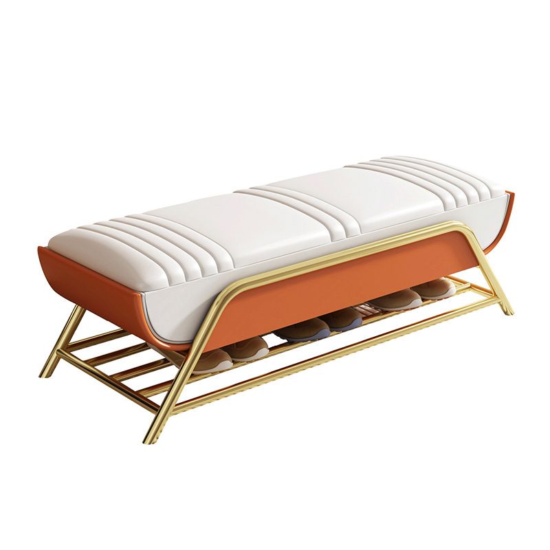 13.65/15.6" W Modern Entryway Bench Cushioned Metal Seating Bench