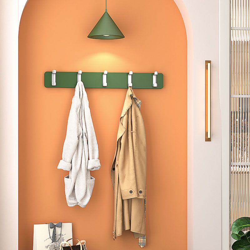 Contemporary Wood Coat Rack Wall-Mounted Coat Hanger with Hooks