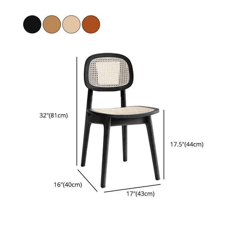 Contemporary Armless Open Back Chairs Wicker Dining Chairs for Home