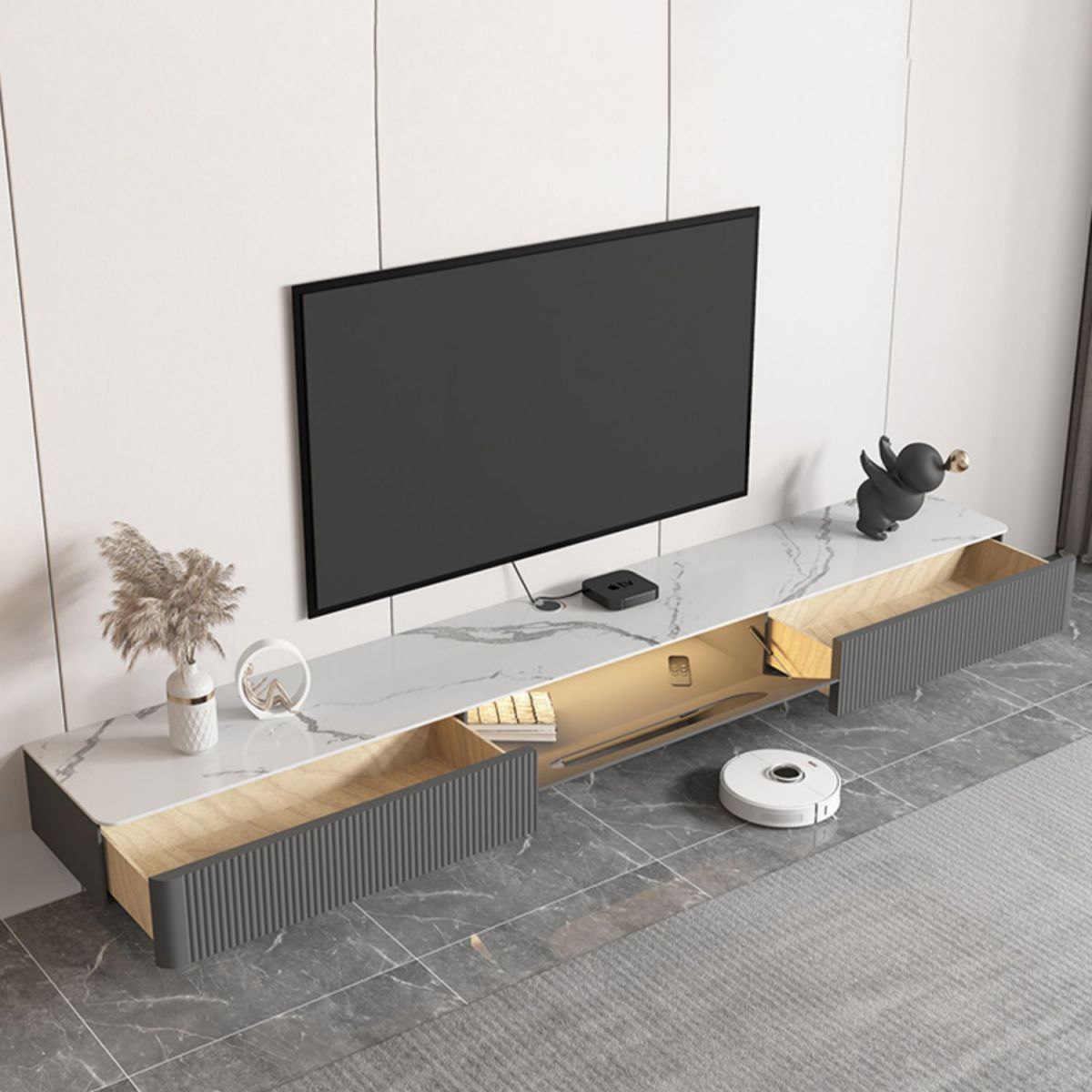 Wall-mounted TV Cabinet Modern Sintered Stone Home TV Console