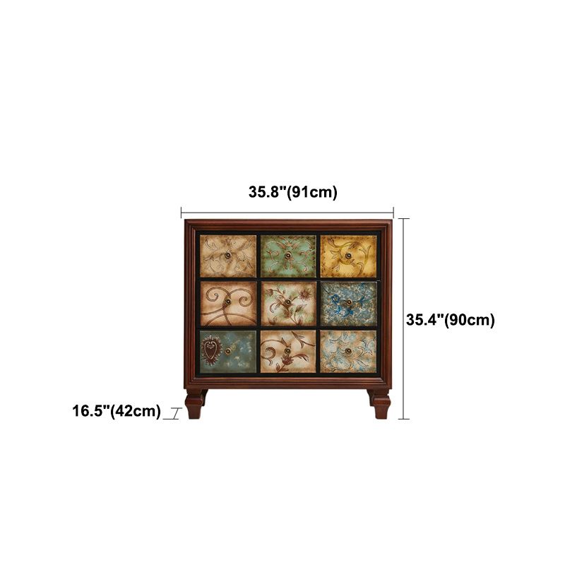 Traditional Style Brown Chest Solid Wood Storage Chest Dresser with Multi Drawers